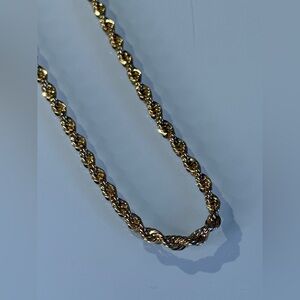 Gold plate sterling silver Rope Chain necklace